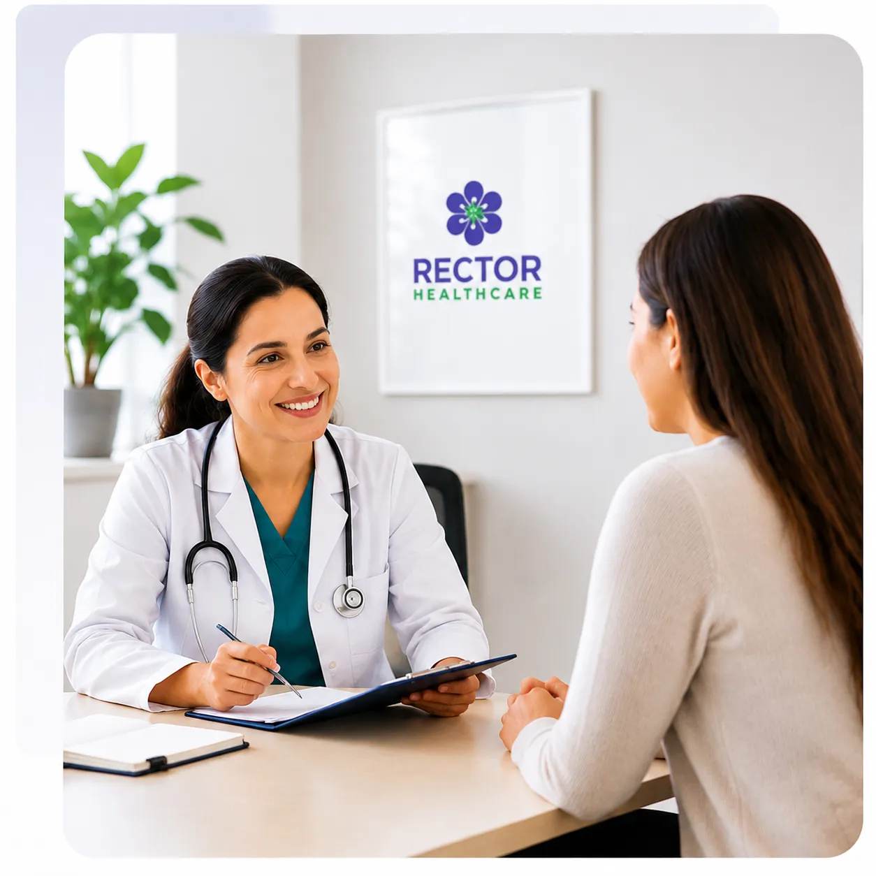 Doctor consulting with patient at Rector Healthcare